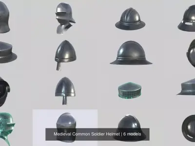 Medieval Common Soldier Helmet 3D Model Pack