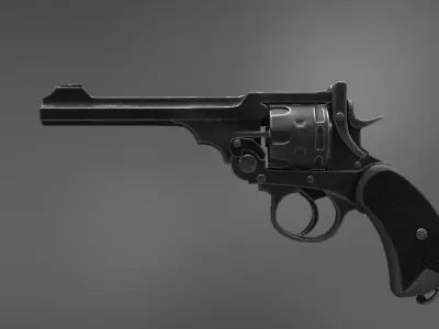 Webley Revolver  Low-poly 3D model