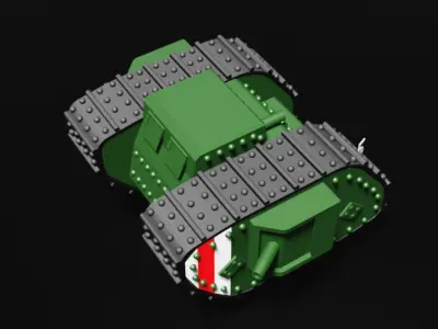 Anime Tank Low-poly 3D model