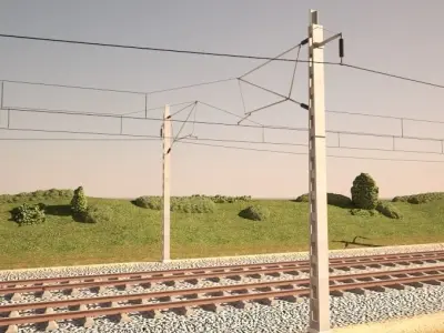 Tileable railway  3D model