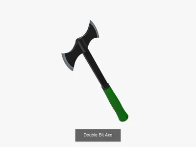 Axes Collection axe with handle 3D Model Pack