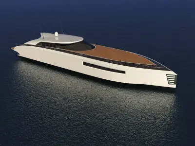 Open Deck Motor Yacht Design 24m 3D model