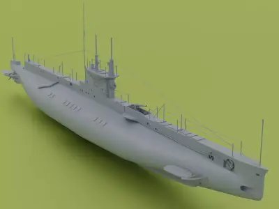 HMS E Class - Submarines Low-poly 3D model