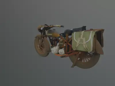destroyed motorcycle  3D model