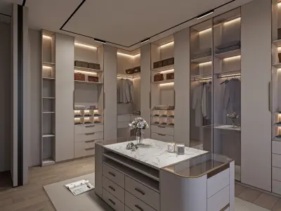 Dressing room  Wardrobe closet full Scene 3D model purchase