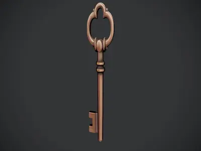 antique skeleton key 3D model