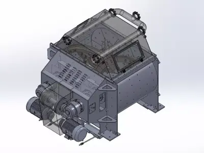 1-5m3 Twin Shaft Mixer  3D model