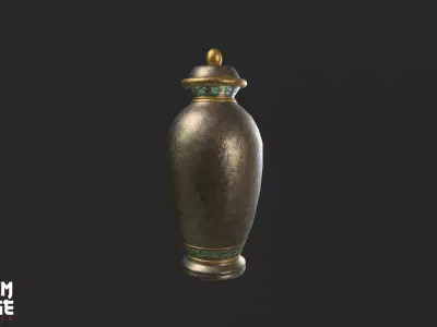 Antique Metal Alchemy Pot Low-poly 3D model