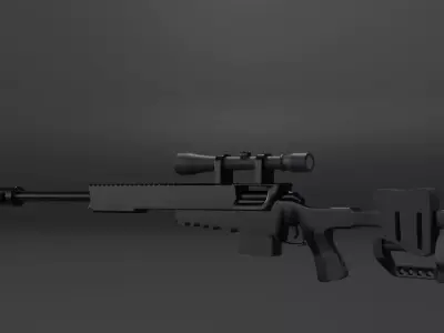 Realistic Tactical Sniper Rifle 3D Model Camouflage Military  3D model