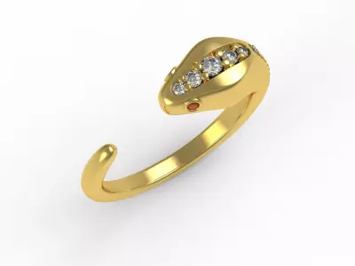 Antique Mini Snake Diamond Ring 3D print model