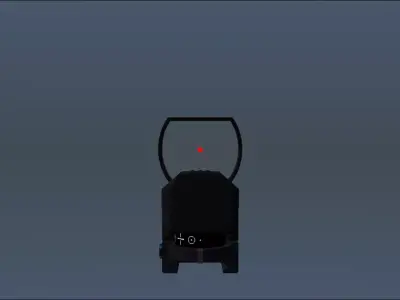 Red Dot laser sight programed for blender game for BGE or UPBGE Free low-poly 3D model