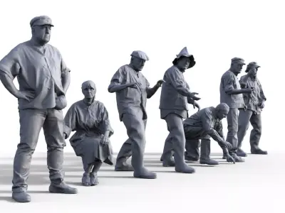 rafter figures for museum 3D print model