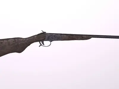 Izh-17 old gun  game-ready Free low-poly 3D model