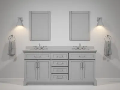 OVE Felix White 72 Brushed nickel 3D model