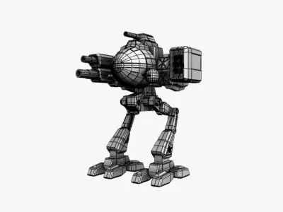 mecha robot Low-poly 3D model