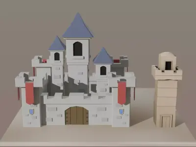 Medieval Castle and Tower 3D model