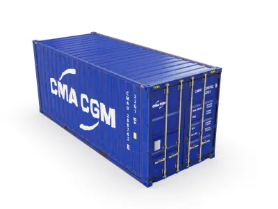 20 feet CMA-CGM standard shipping container 3D model