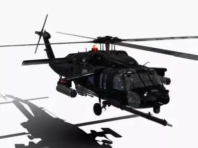 MH 60L BLACK  HAWK Low-poly 3D model