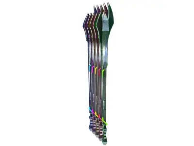a set of cutting weapons Low-poly 3D model 6