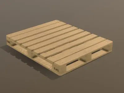 Pallet EUR2 Low-poly 3D model