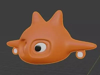 NeemoJet orange face with eyes Free low-poly 3D model