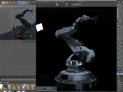C4D Octane Robotic arm  3D model