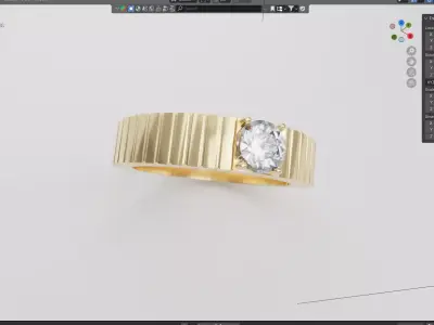Zenith Solitaire Ring 3D Model Low-poly 3D model