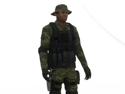Modern Soldier Tactical Bundle  4 Specialized Models 3D Model Pack
