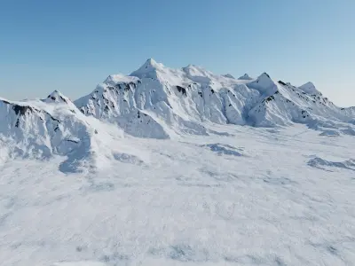 Mount Logan highest Canadian mountain PBR 3D model