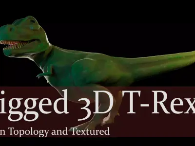T Rex Character Fully Rigged for Maya ready for animation 3D model