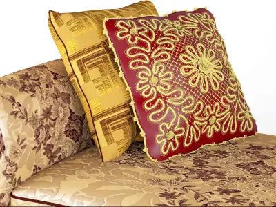 Royal Sofa With Pillows 3D model