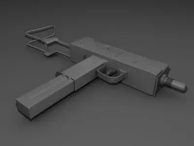 Rusted Ingram Mac-10 Low-poly 3D model