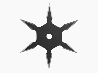 Shuriken ninja throwing knife 07 3D model