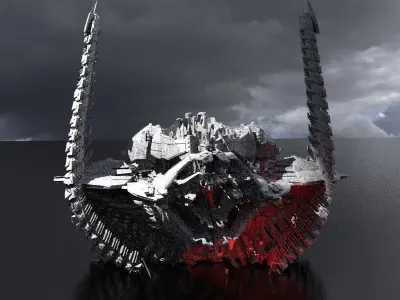 Dreadnaught Ship Wreck Spine 10 3D model