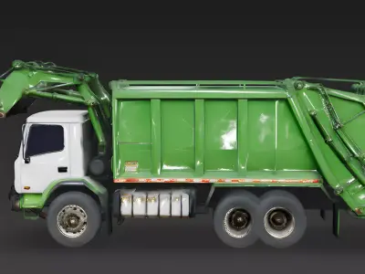 Realistic Garbage Truck 3D Model 3D Model Low-poly 3D model