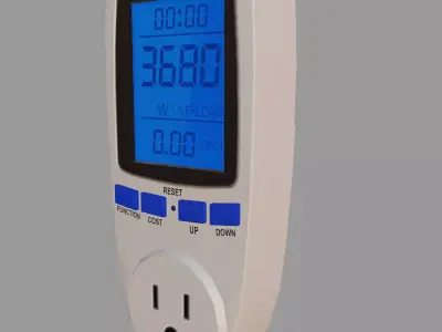 Digital Socket Power Meter Low Poly Low-poly 3D model