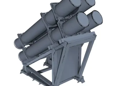 Harpoon Missile Launcher Low-poly 3D model