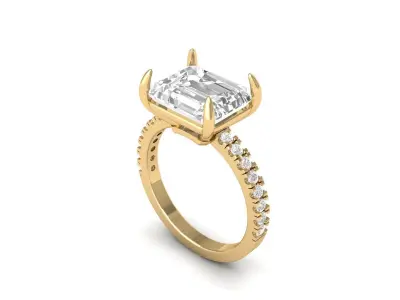 Emerald Radiant Ring 3D Model Pack