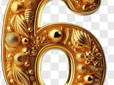 6 Number pendent locket gold  3D print model