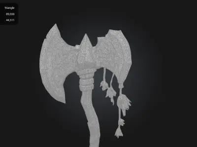 Battle Axe Game Ready 3D Weapon Model Low-poly 3D model