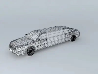 Low Poly Cadillac DTS Extended Limousine Free 3D model purchase