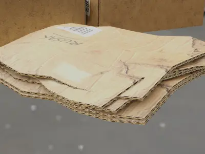 Cardboard boxes  damaged Free low-poly 3D model