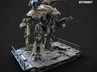 Battlingus Gigantus Titanus Poseable 100mm Approx Height 3D print model