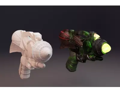  sci-fi alien weapon Low-poly 3D model