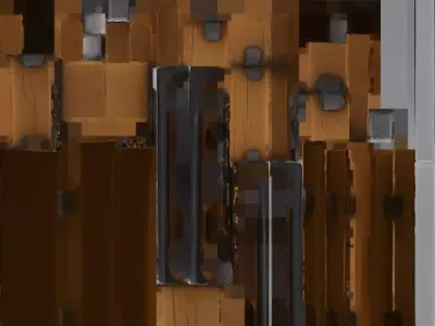 Miniature train track segment 3D model