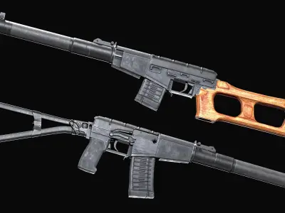 MILITARY Game Ready AS VAL and VSS 3D Model Pack