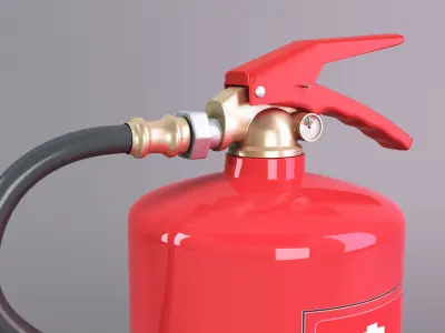 DRY Power fire extinguisher Low-poly 3D model