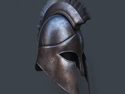 Helmet Greek Low-poly 3D model