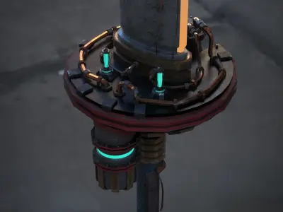 Rusty Sci-fi sword Low-poly 3D model