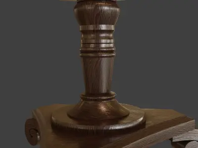 Old Rustic Round Table Free 3D model